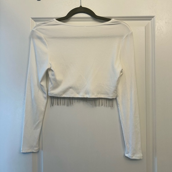 Amazon White Rhinestone Top - Picture 6 of 7